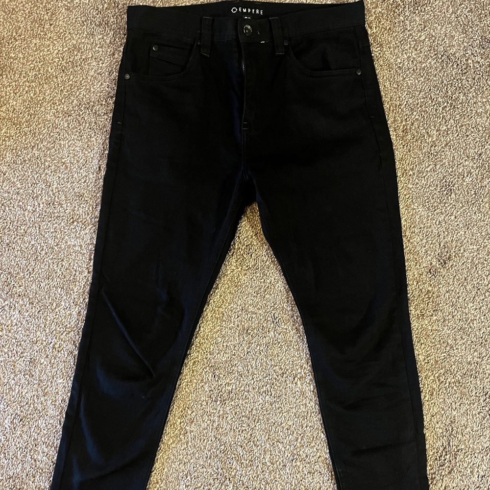 Empyre verge black tapered skinny jeans/billie Joe style size 30